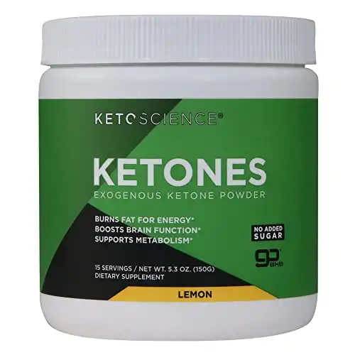 Keto Science Ketones Powder Dietary Supplement, Sugar-Free Lemon Drink Mix, Supports Carb-Fighting Diet & Weight Loss, Packaging May Vary, Green, 5.3 Oz