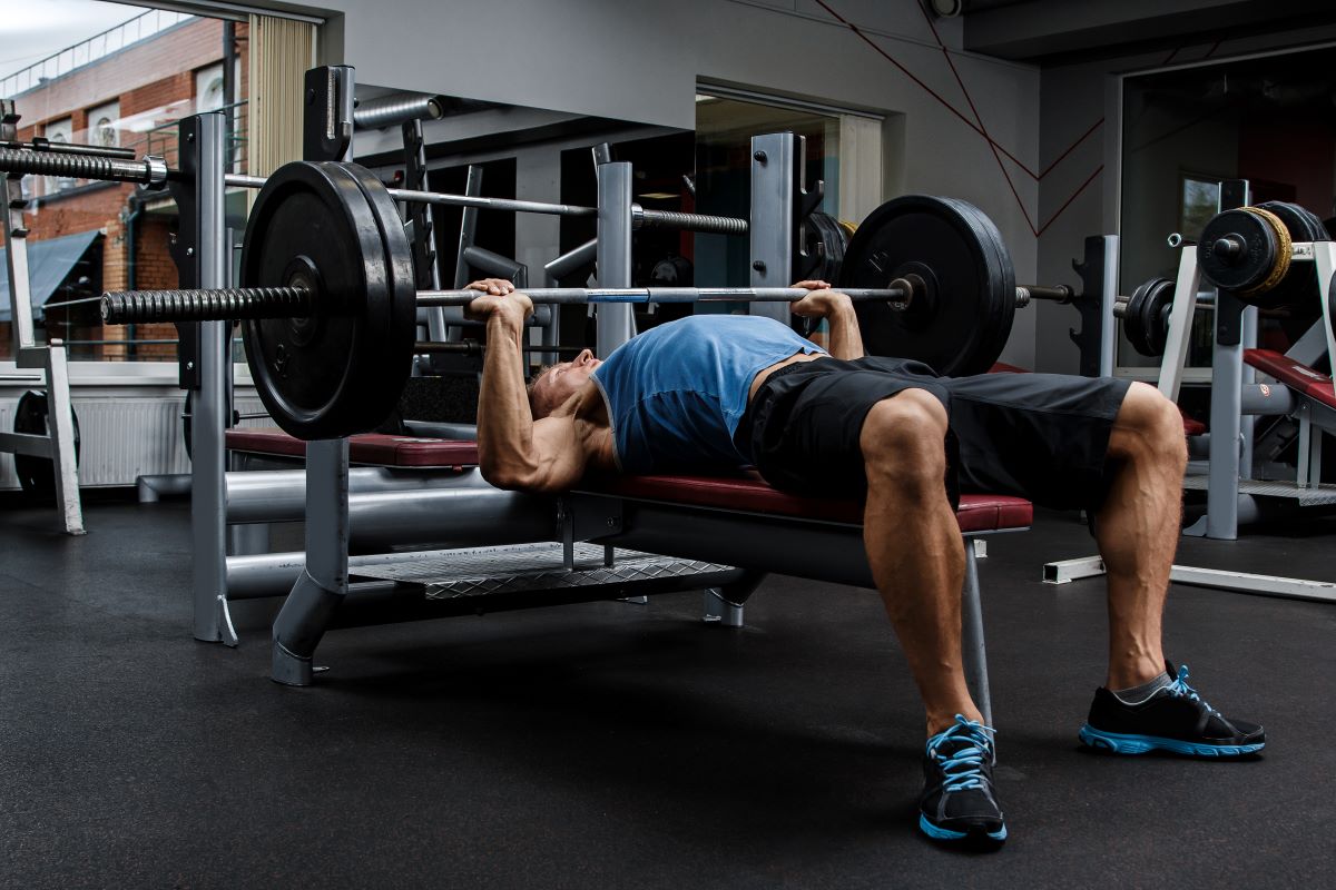 Chest press on utility bench