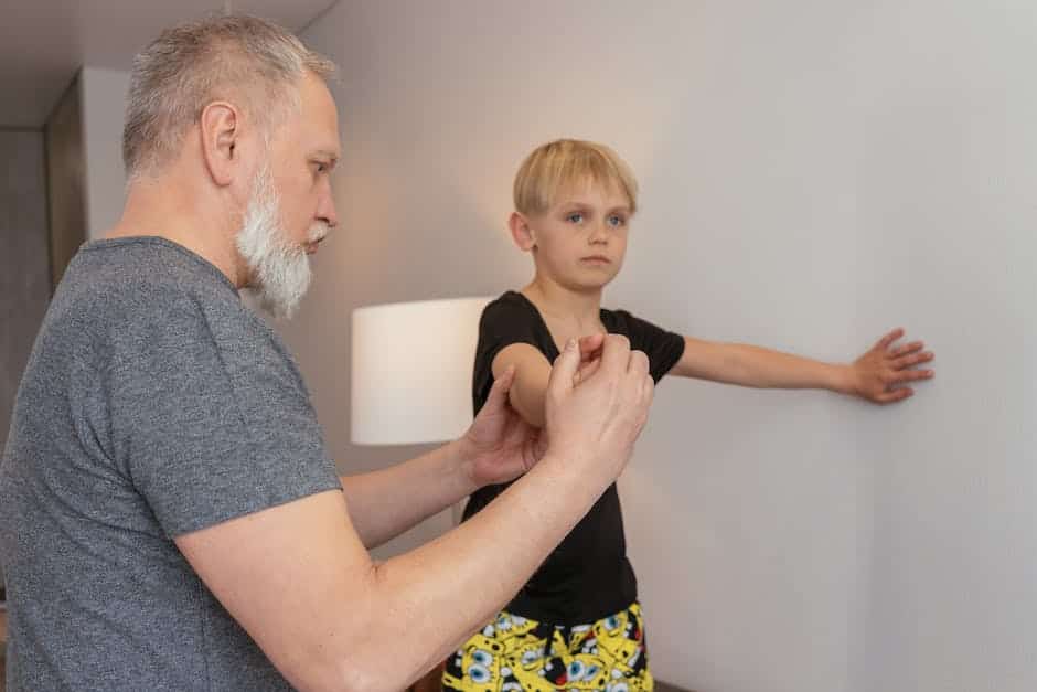 Image of a family doing low-impact exercises together